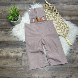 Unbranded Smocked Jumpsuit Overalls Thanksgiving Pumpkin Fall Ghost